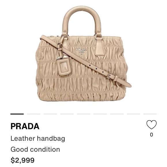 Prada Cream/ Beige/ Pink Leather Handbag - Picture 16 of 16